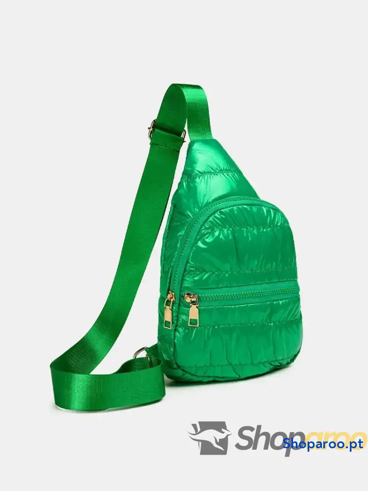 Quilted Adjustable Strap Puffy Sling Bag