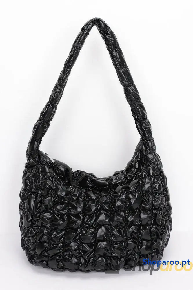 Bolsa transversal acolchoada metálica