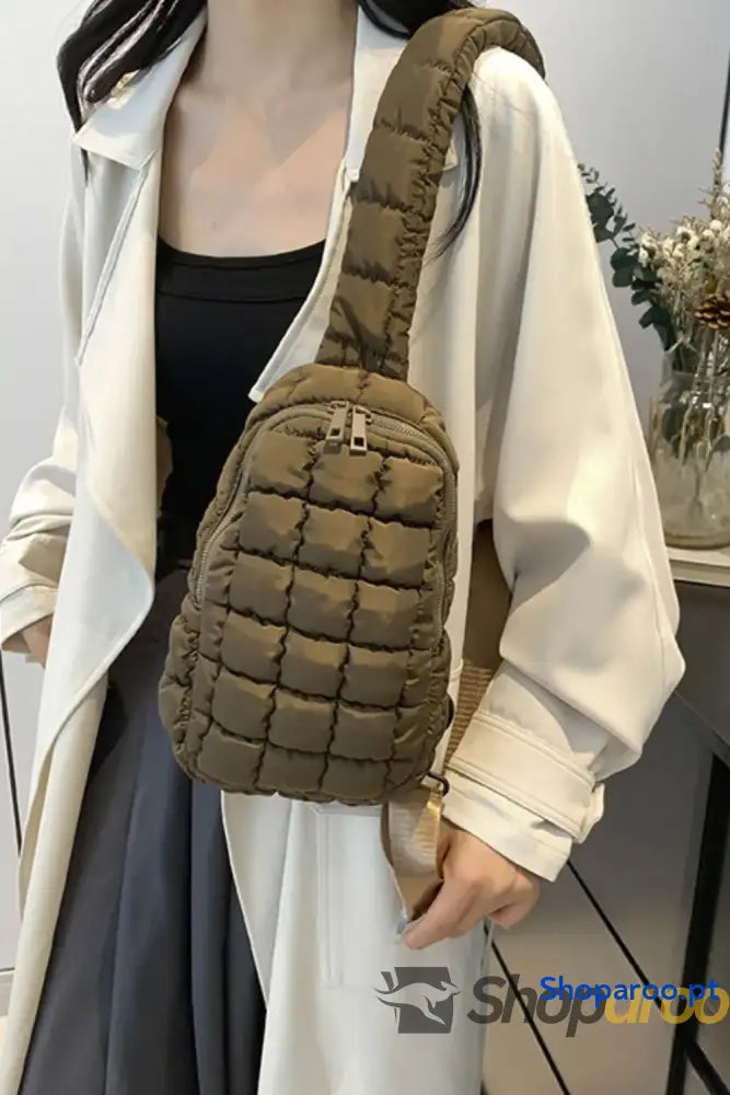 Quilted Nylon Crossbody Bag