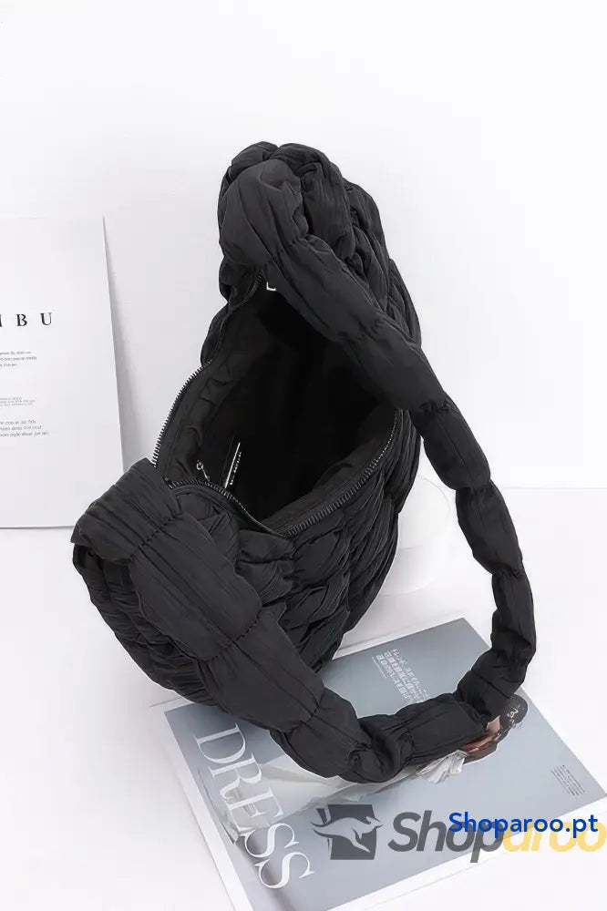 Bolsa acolchoada a tiracolo de nylon acolchoado