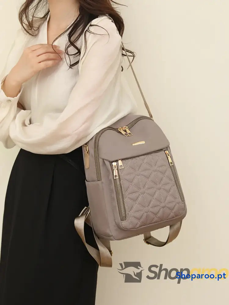 Quilted Oxford Cloth Backpack Bag