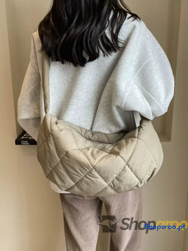 Quilted Polyester Crossbody Bag