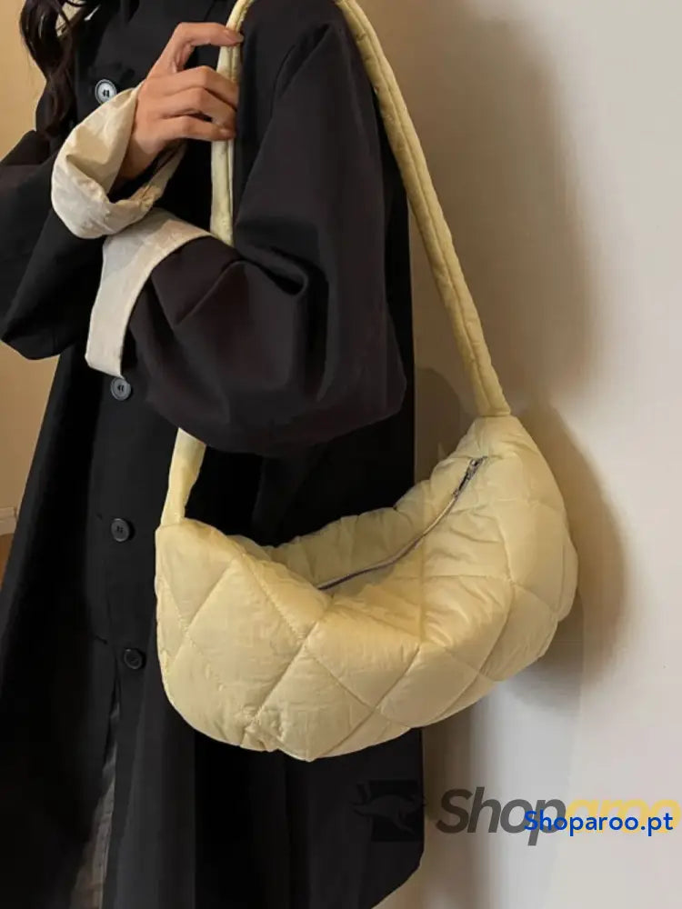 Quilted Polyester Crossbody Bag