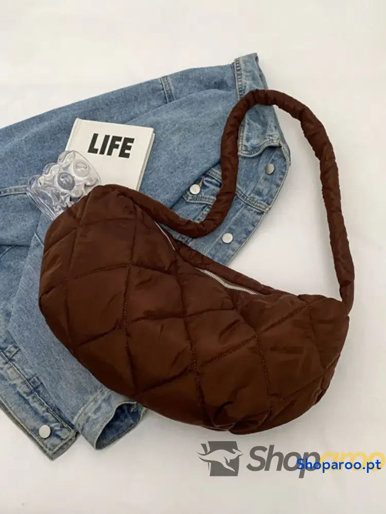 Quilted Polyester Crossbody Bag