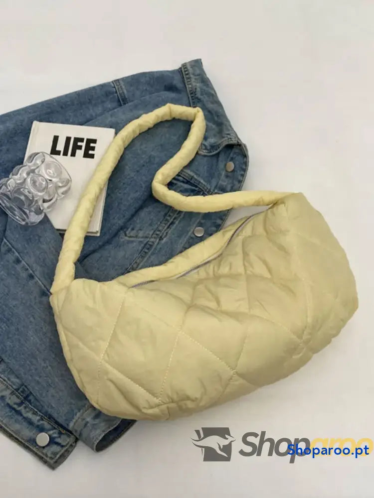 Quilted Polyester Crossbody Bag