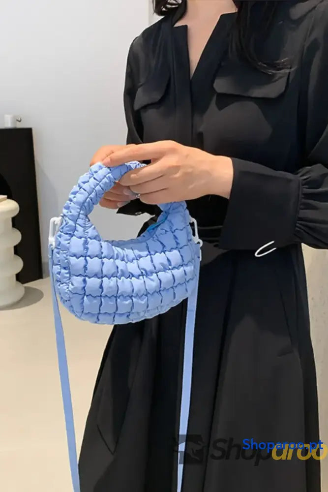 Quilted Puffy Removable Strap Crossbody Bag