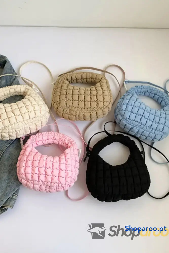 Quilted Puffy Removable Strap Crossbody Bag