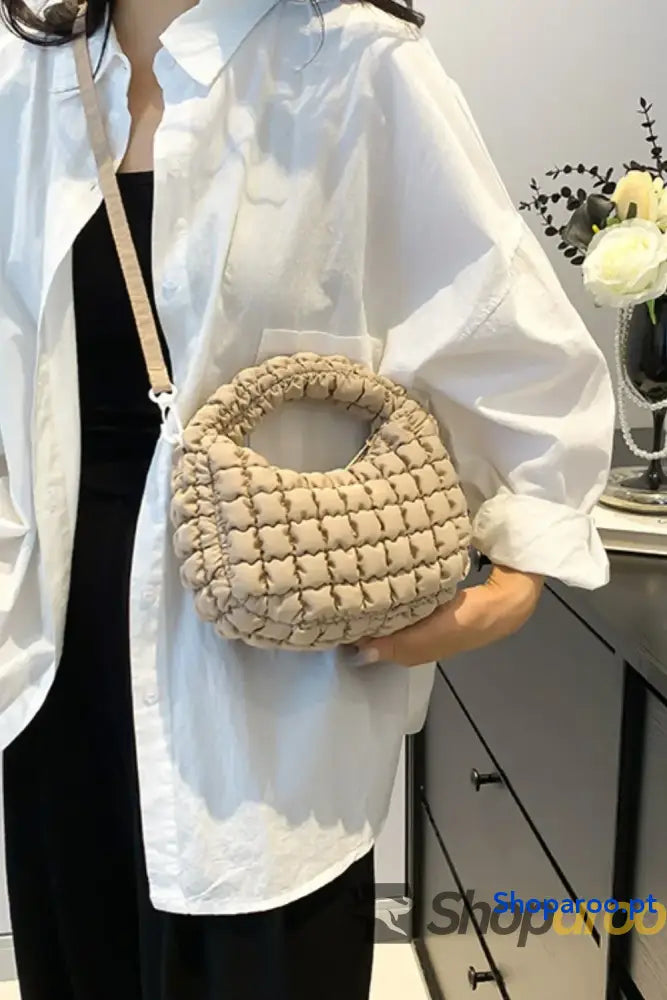 Quilted Puffy Removable Strap Crossbody Bag