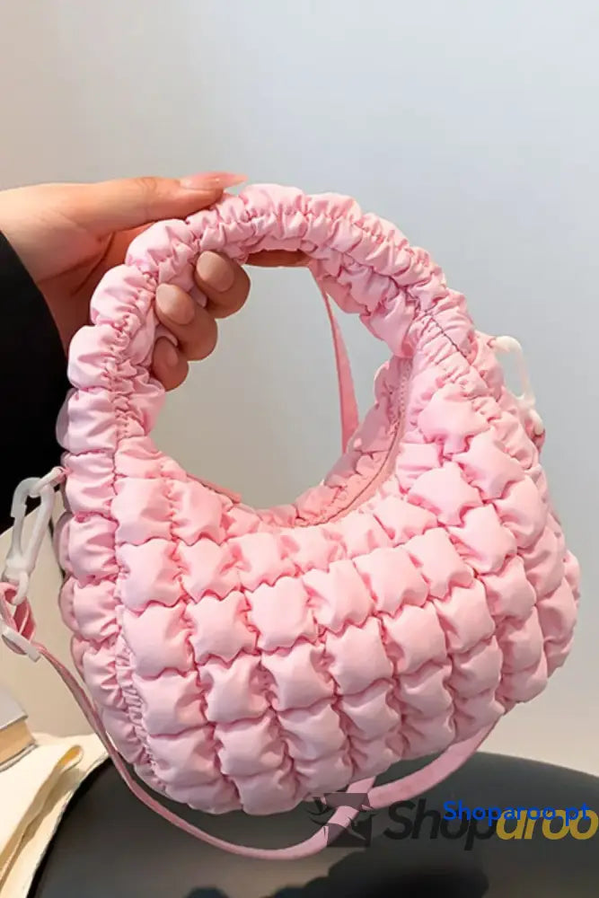 Quilted Puffy Removable Strap Crossbody Bag