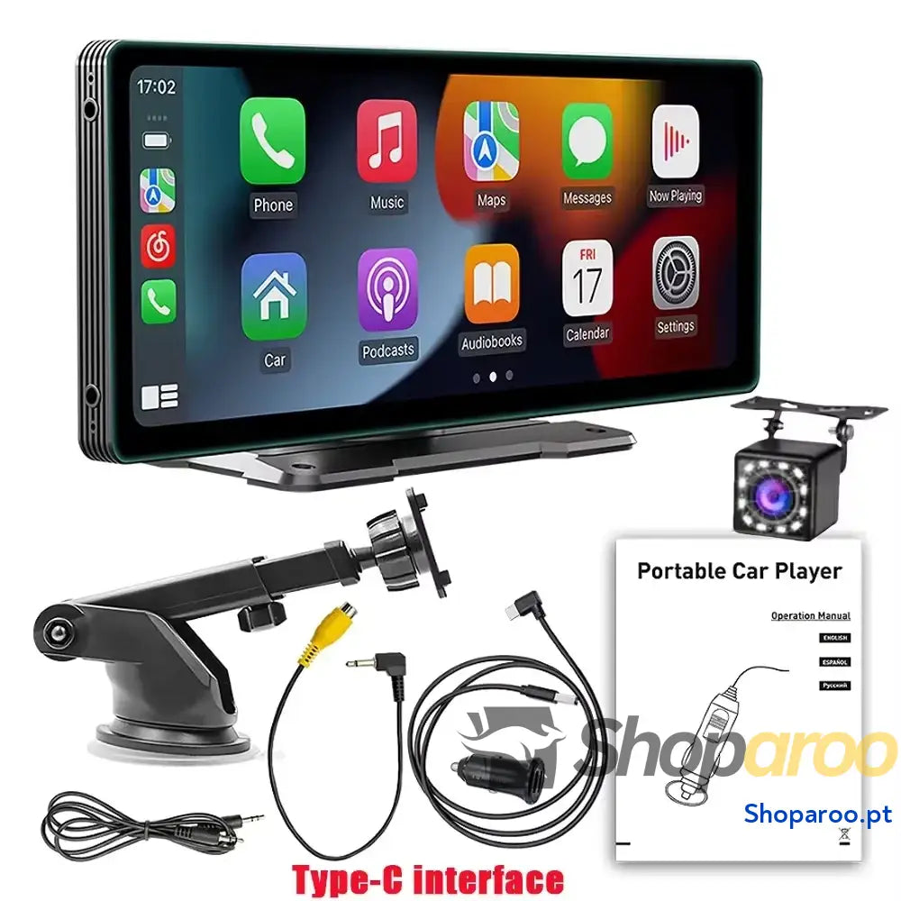 Rádio automóvel Carplay com ecrã 10,26 polegadas e câmara 12 LEDs Apple