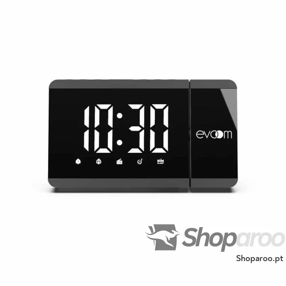 Rádio Despertador Evoom Preto Moderno