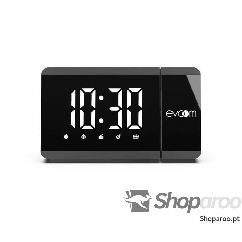 Rádio Despertador Evoom Preto Moderno