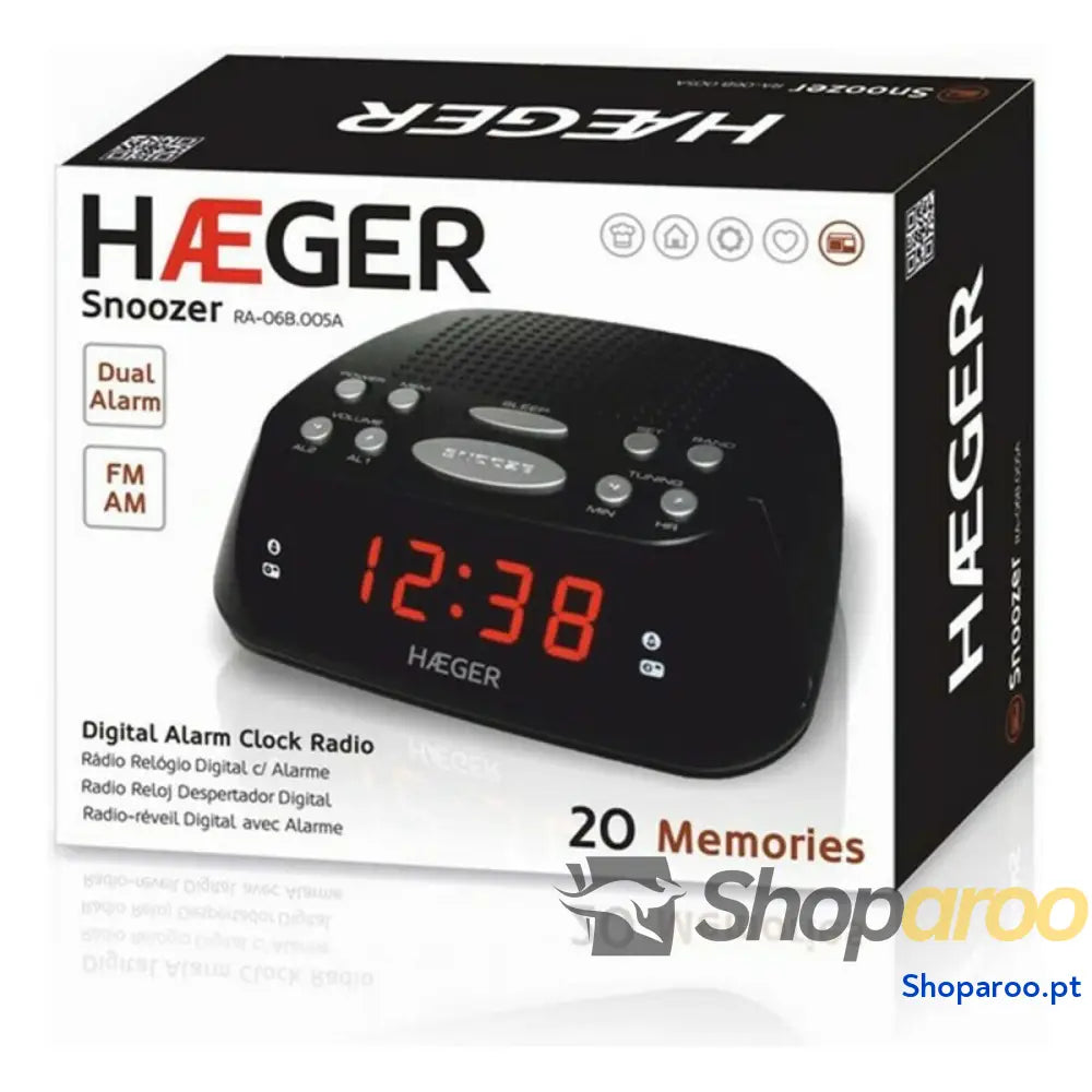 Rádio Despertador Haeger RA 06B.005B Preto
