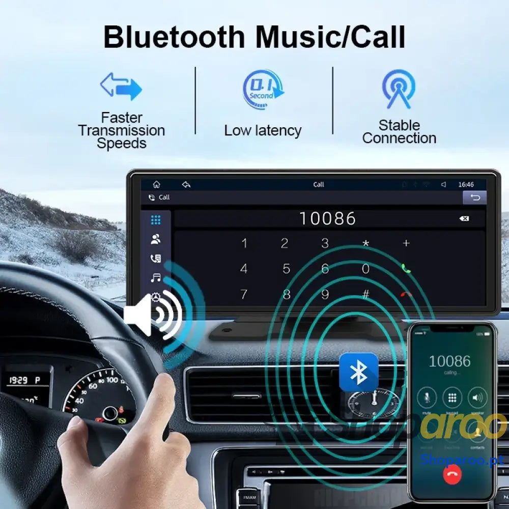 Rádio multimédia 10,26 polegadas Car Play Android Auto sem fios Bluetooth