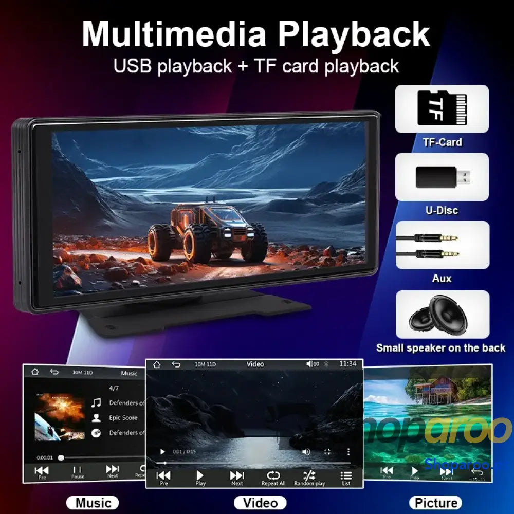 Rádio multimédia 10,26 polegadas Car Play Android Auto sem fios Bluetooth