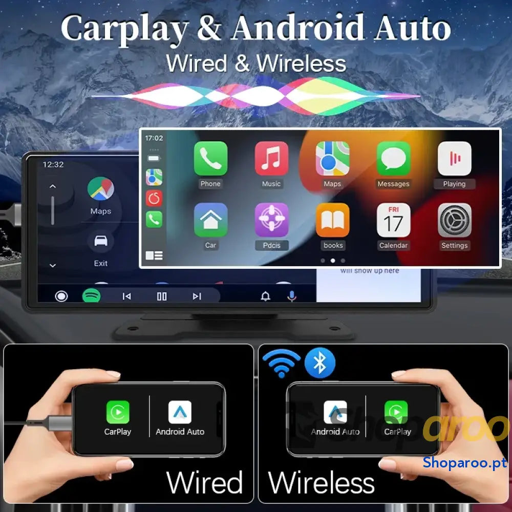 Rádio multimédia 10,26 polegadas Car Play Android Auto sem fios Bluetooth