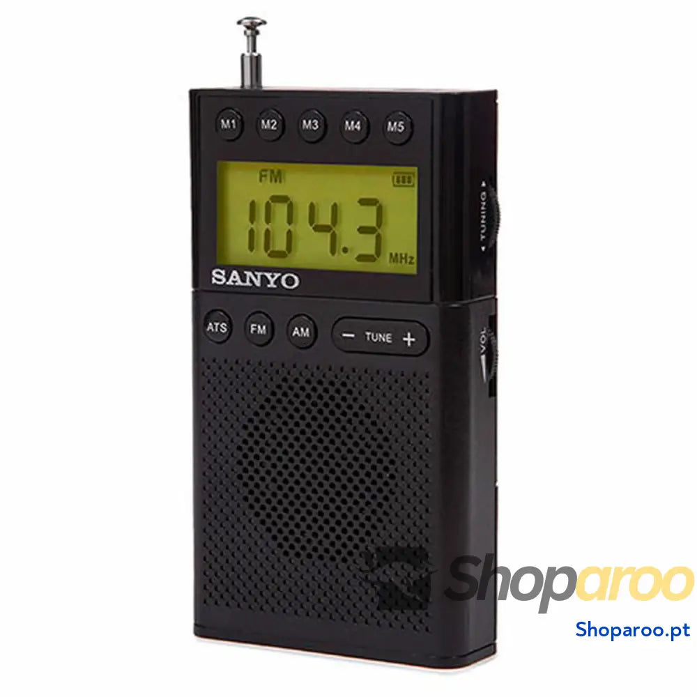 Rádio Portátil Digital Sanyo Preto AM/FM