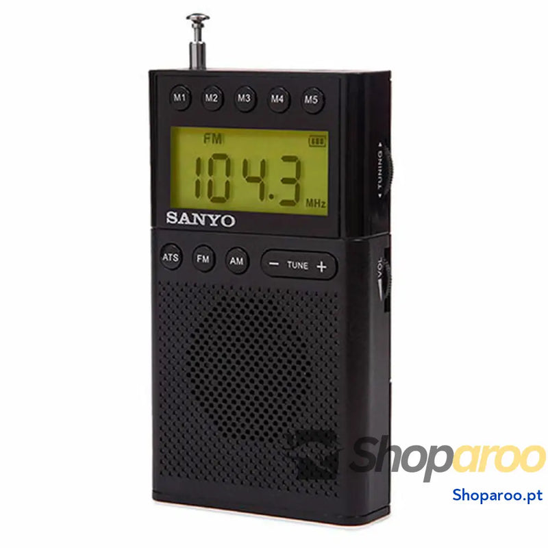 Rádio Portátil Digital Sanyo Preto AM/FM