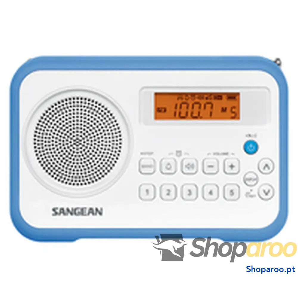 Rádio Portátil Sangean PR D18 Azul Branco Âmbar