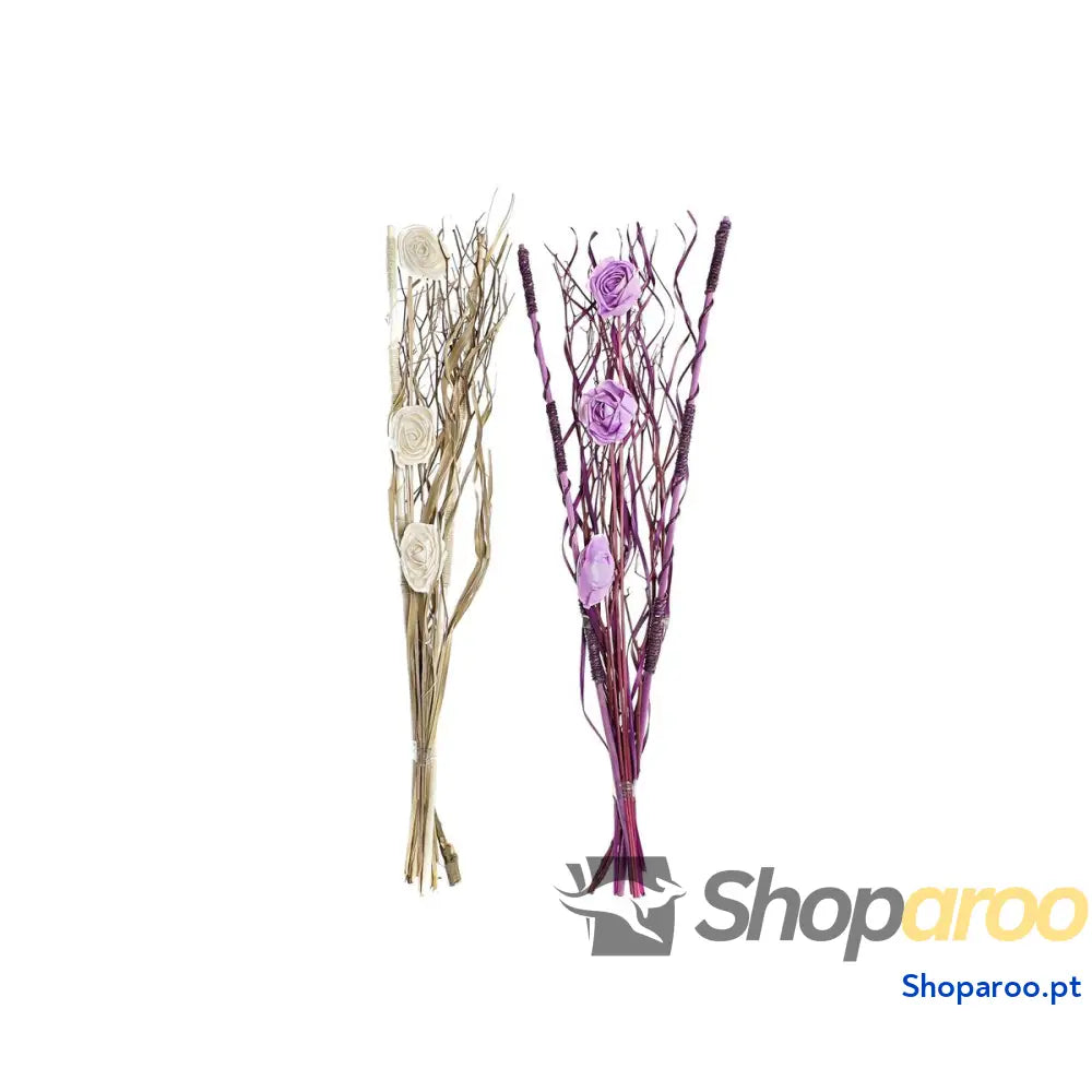 Ramo DKD Home Decor Cor de Rosa Lilás Branco Flor seca (30 x 30 x 100 cm) (2 Unidades)
