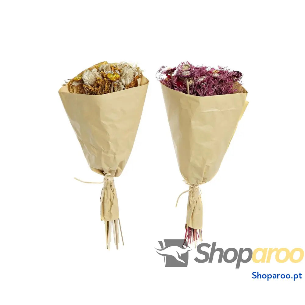 Ramo DKD Home Decor Fúcsia Amarelo Flor seca (20 x 12 x 50 cm) (2 Unidades)