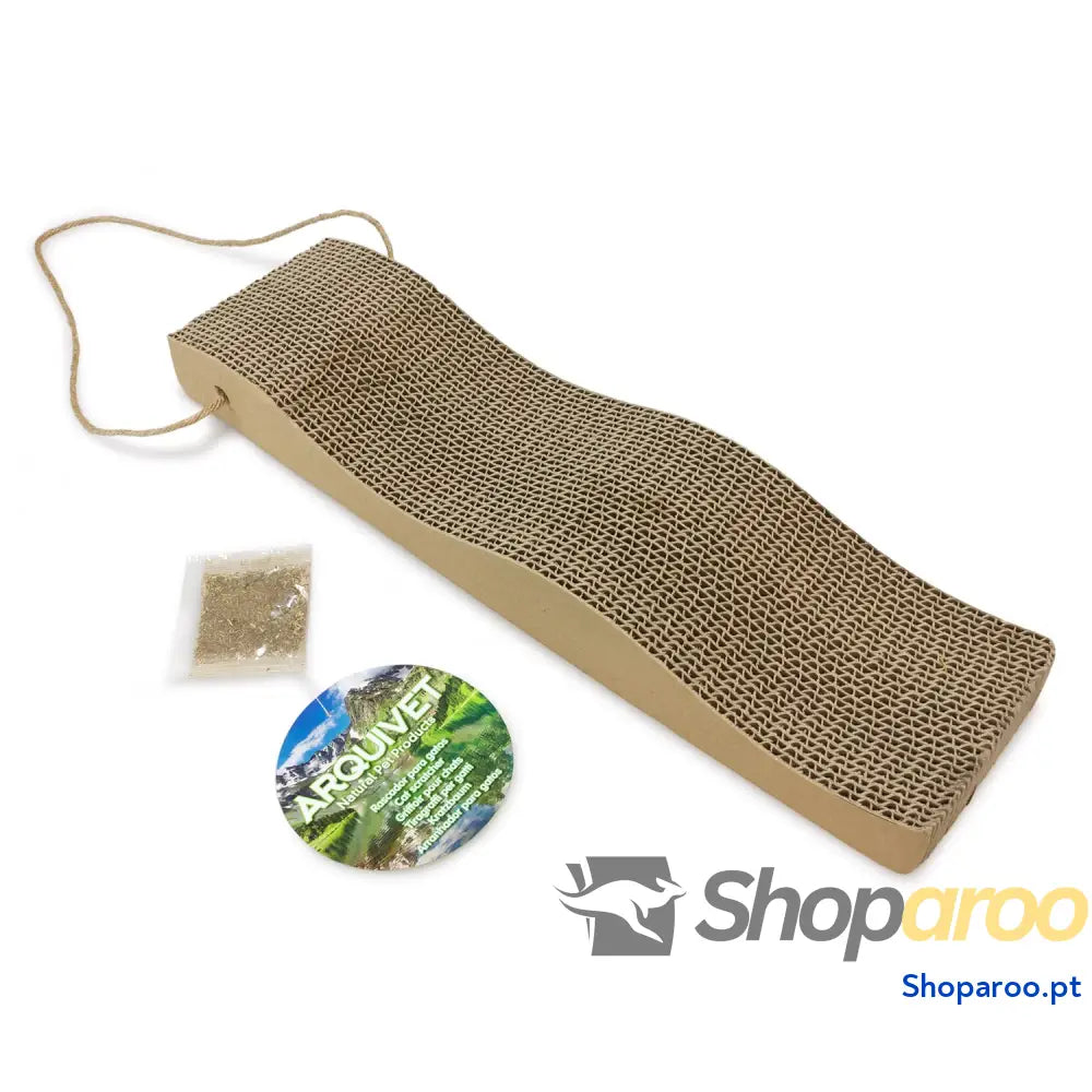 Raspador poste para gatos com bola branco e azul 45 cm