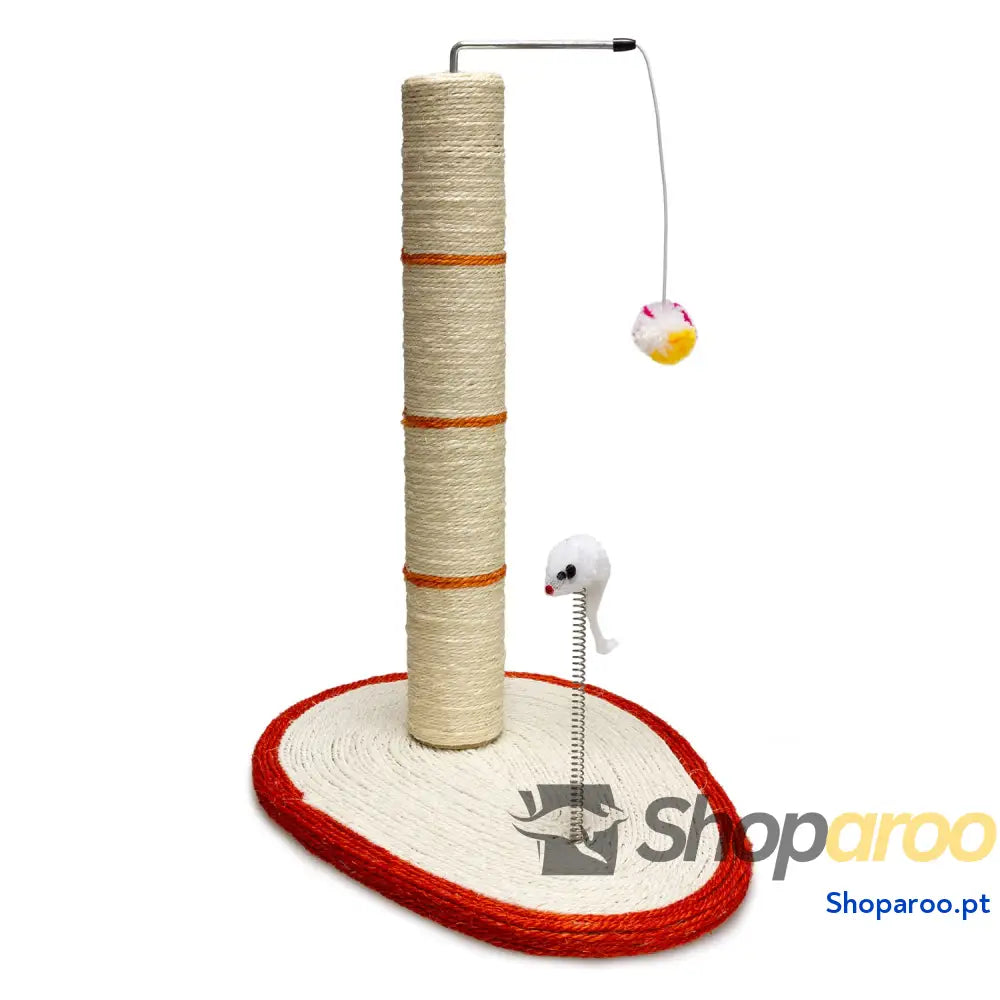 Raspador poste para gatos com bola branco e azul 45 cm