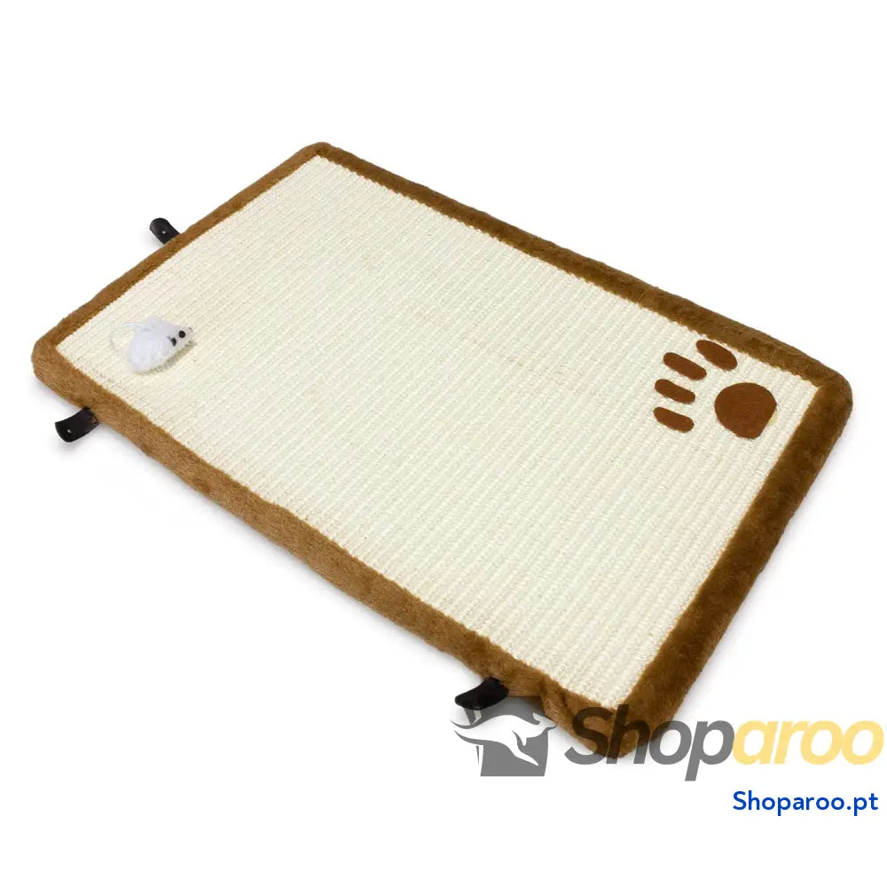Raspador poste para gatos com bola branco e azul 45 cm