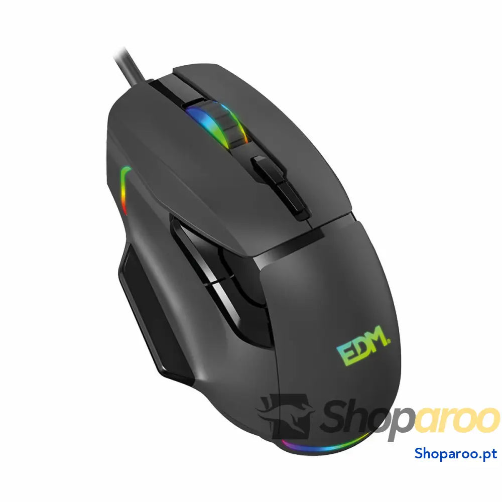 Rato Gaming com LED EDM 07753 for players Preto 7200 dpi