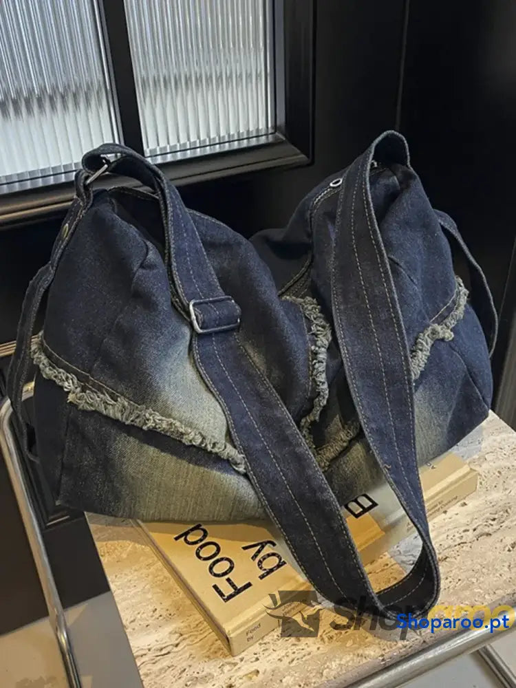 Raw Hem Gradient Crossbody Bag