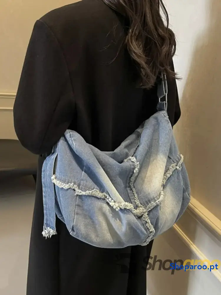 Raw Hem Gradient Crossbody Bag