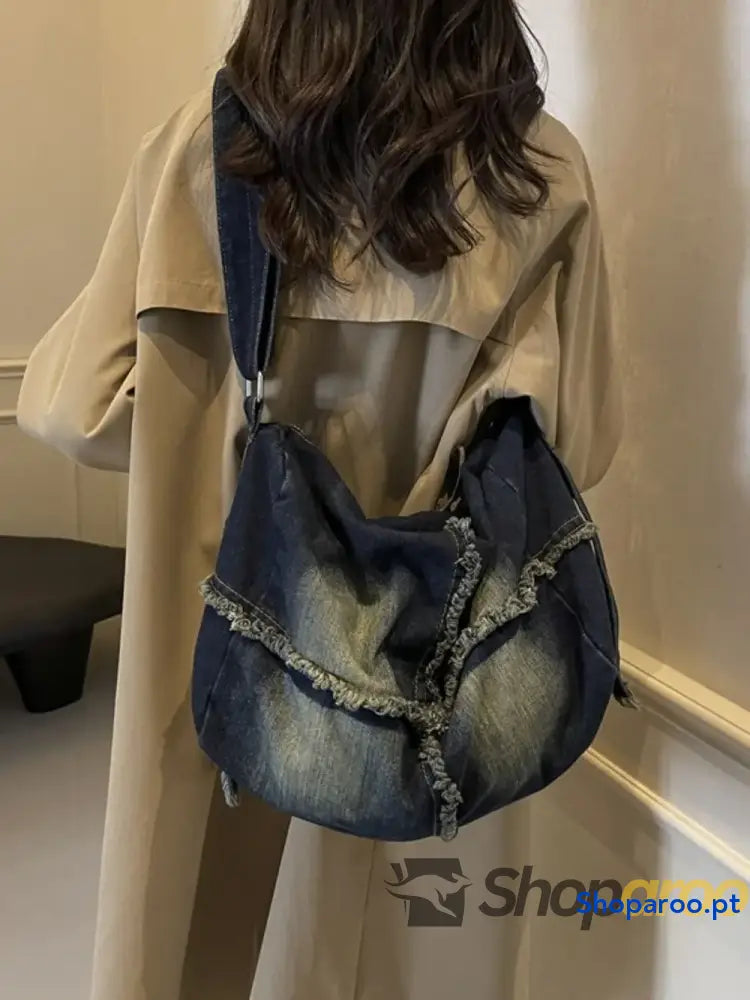 Raw Hem Gradient Crossbody Bag