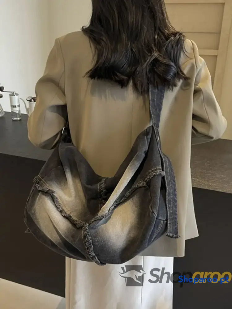 Raw Hem Gradient Crossbody Bag