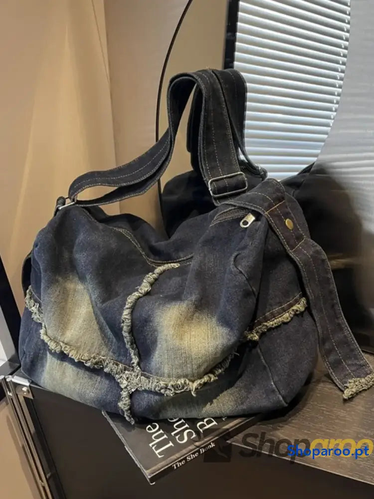 Raw Hem Gradient Crossbody Bag