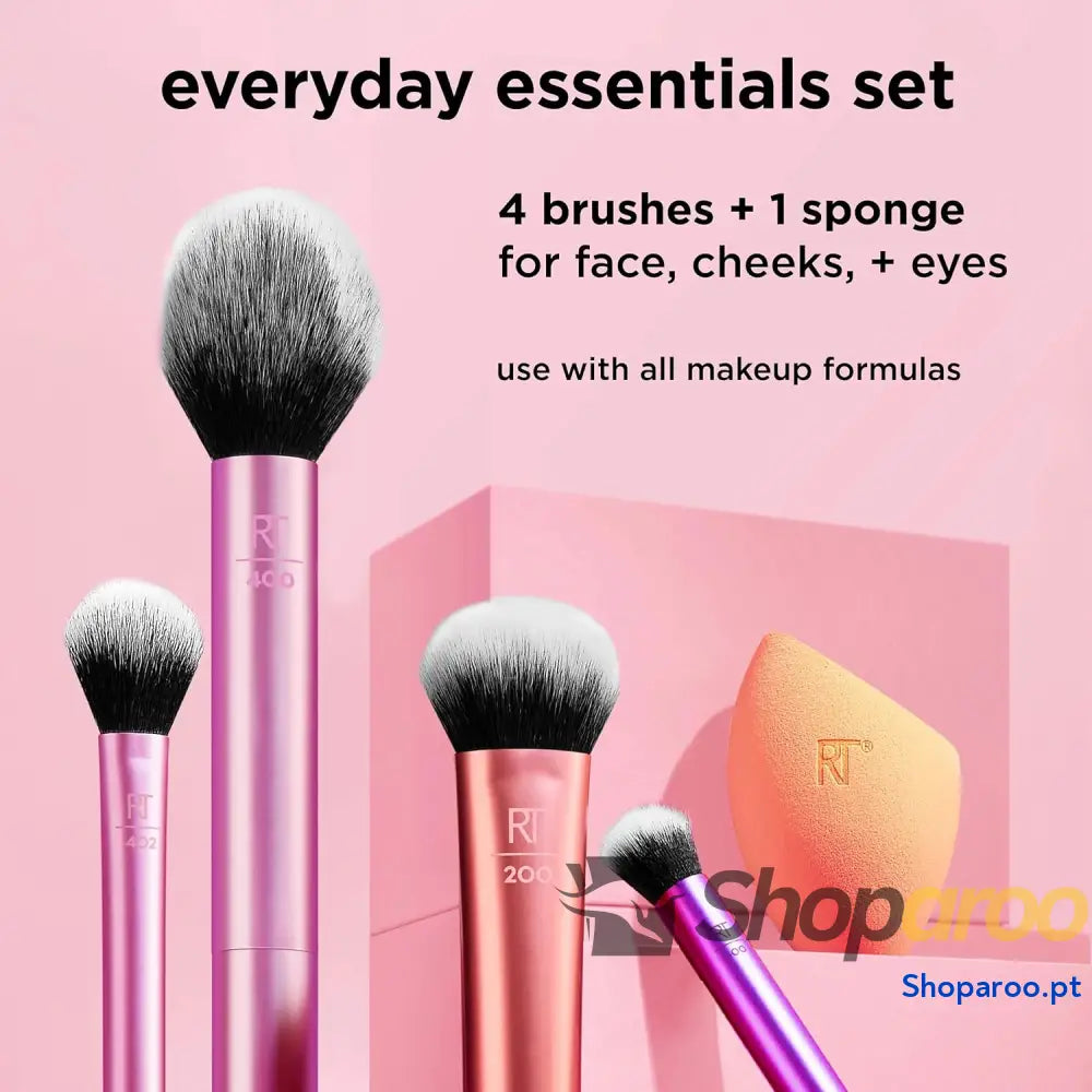 Real Techniques Kit Maquilhagem Everyday Essentials com Esponja Misturadora