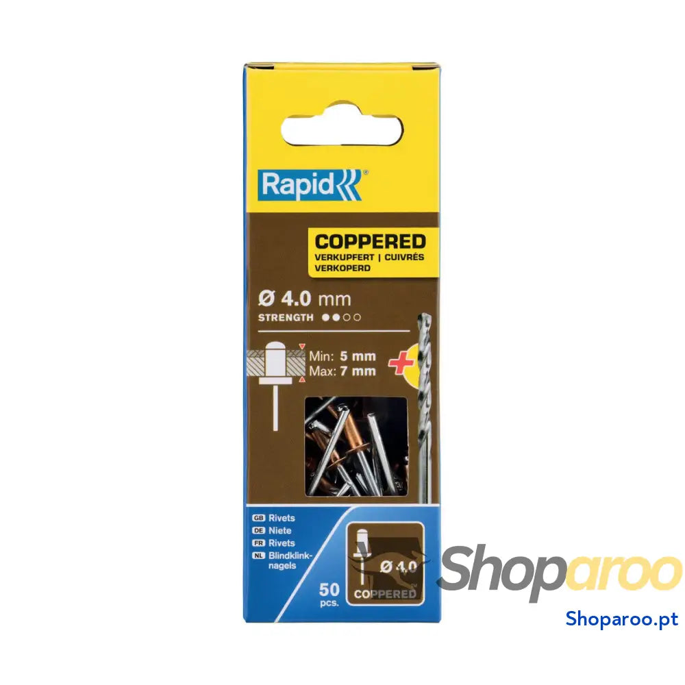Rebites Rapid 5001462 Broca Ø 4 x 10 mm Cobre Alumínio (50 Unidades)