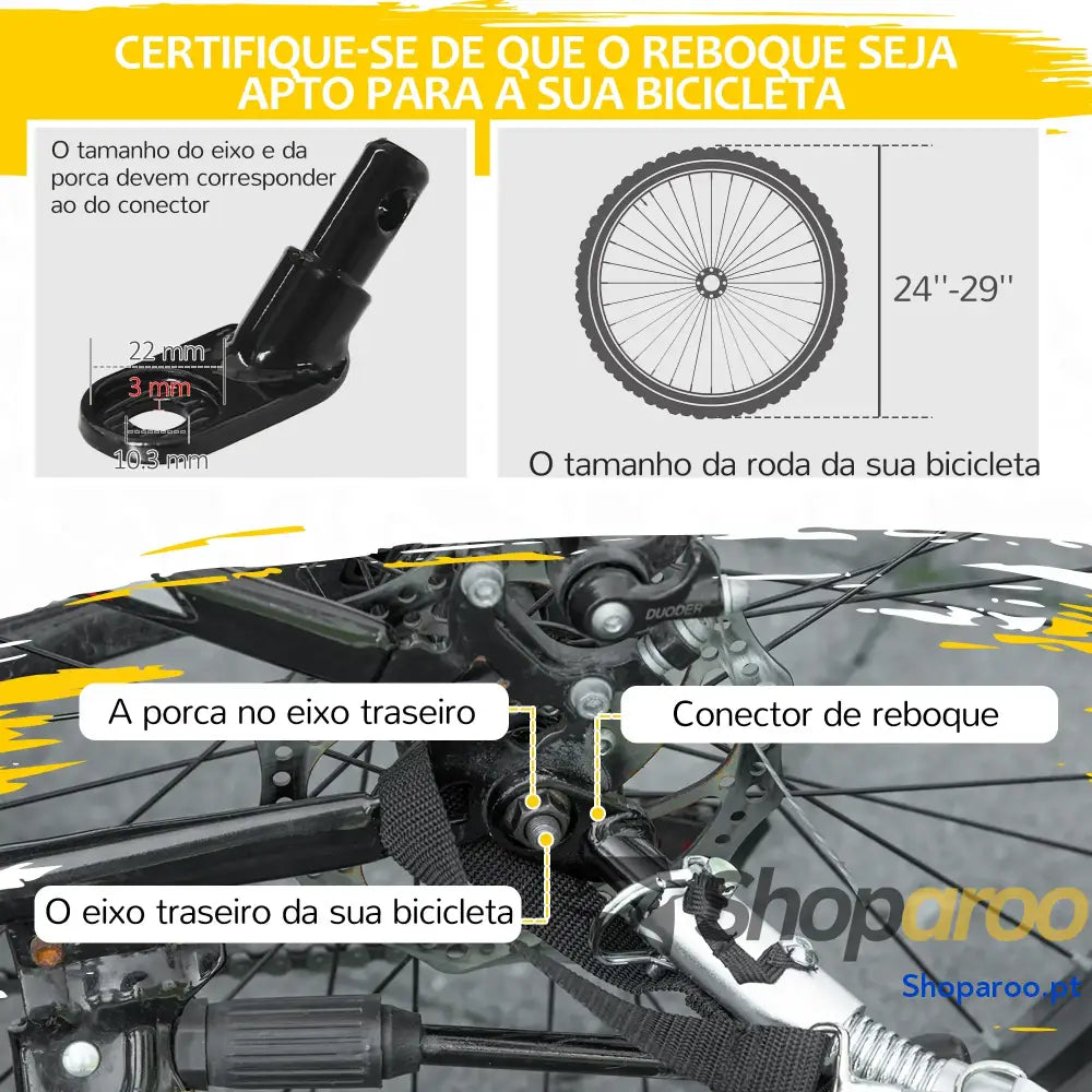 Reboque de bicicleta para crianças com assento duplo e cinto segurança