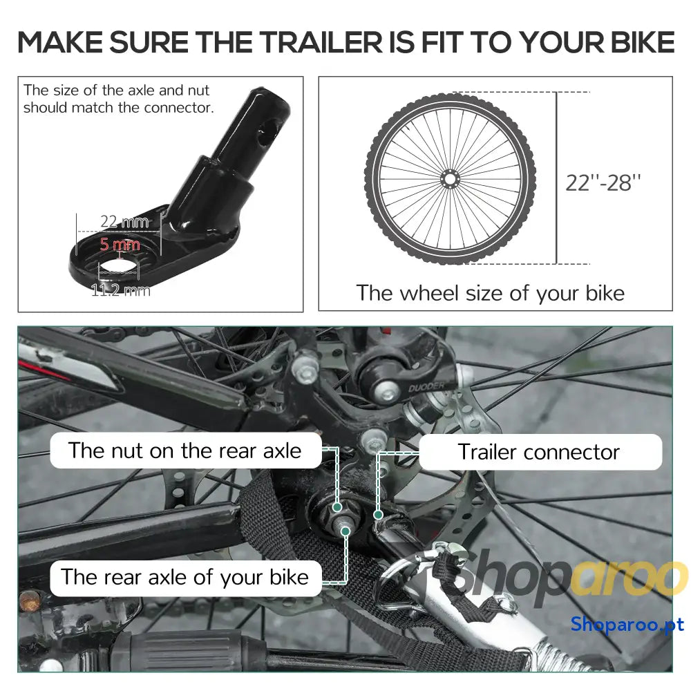 Reboque de carga para bicicletas 70L 40kg com refletores e bandeira