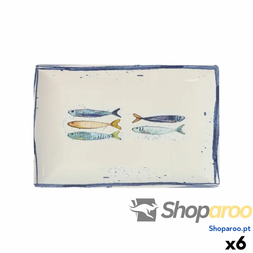 Recipiente de Cozinha La Mediterránea Peixe Retangular Peixes 30 x 20 2,5 cm (6 Unidades)