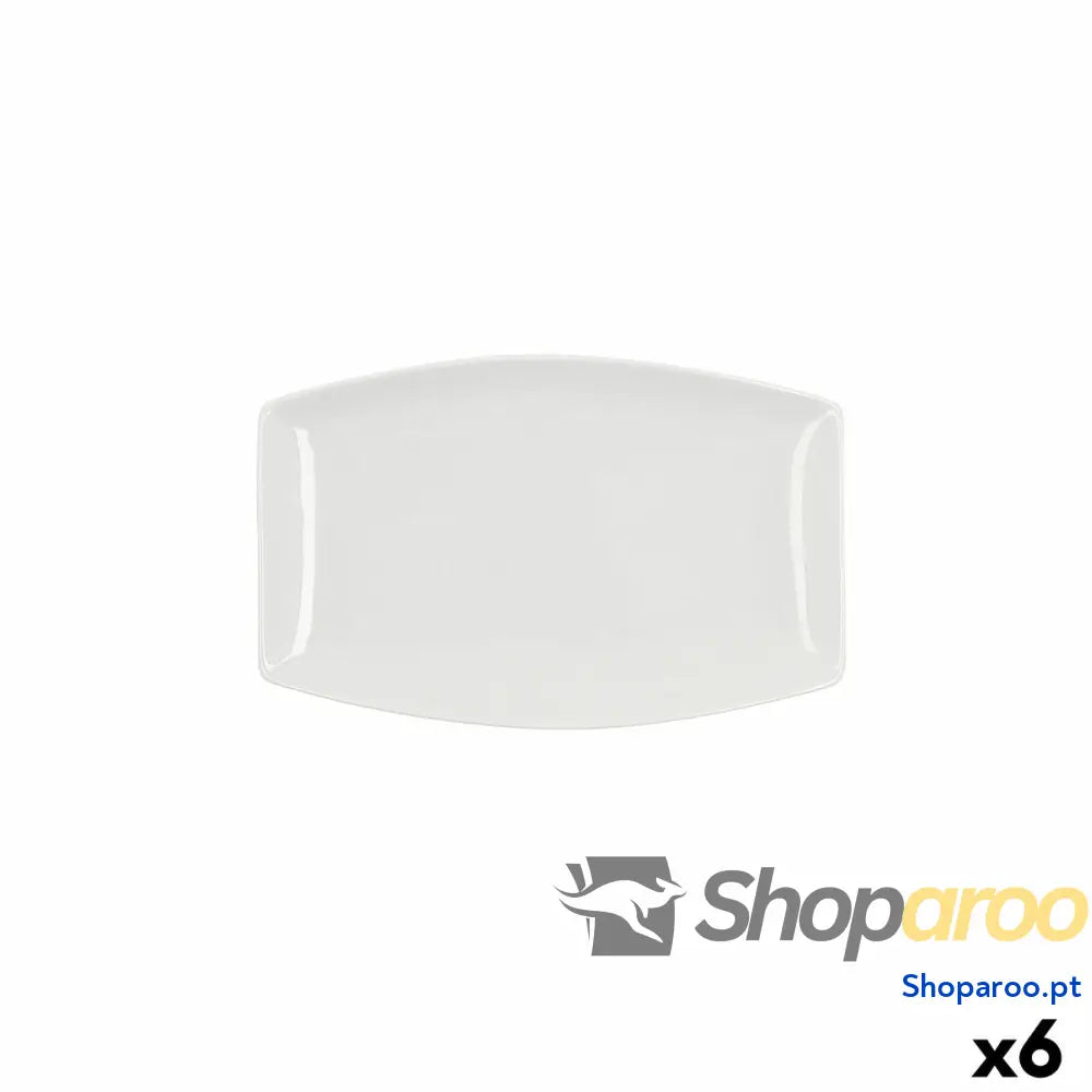 Recipiente de Cozinha Quid Gastro Quadrado Cerâmica Branco (25,2 x 16 2 cm) (6 Unidades)