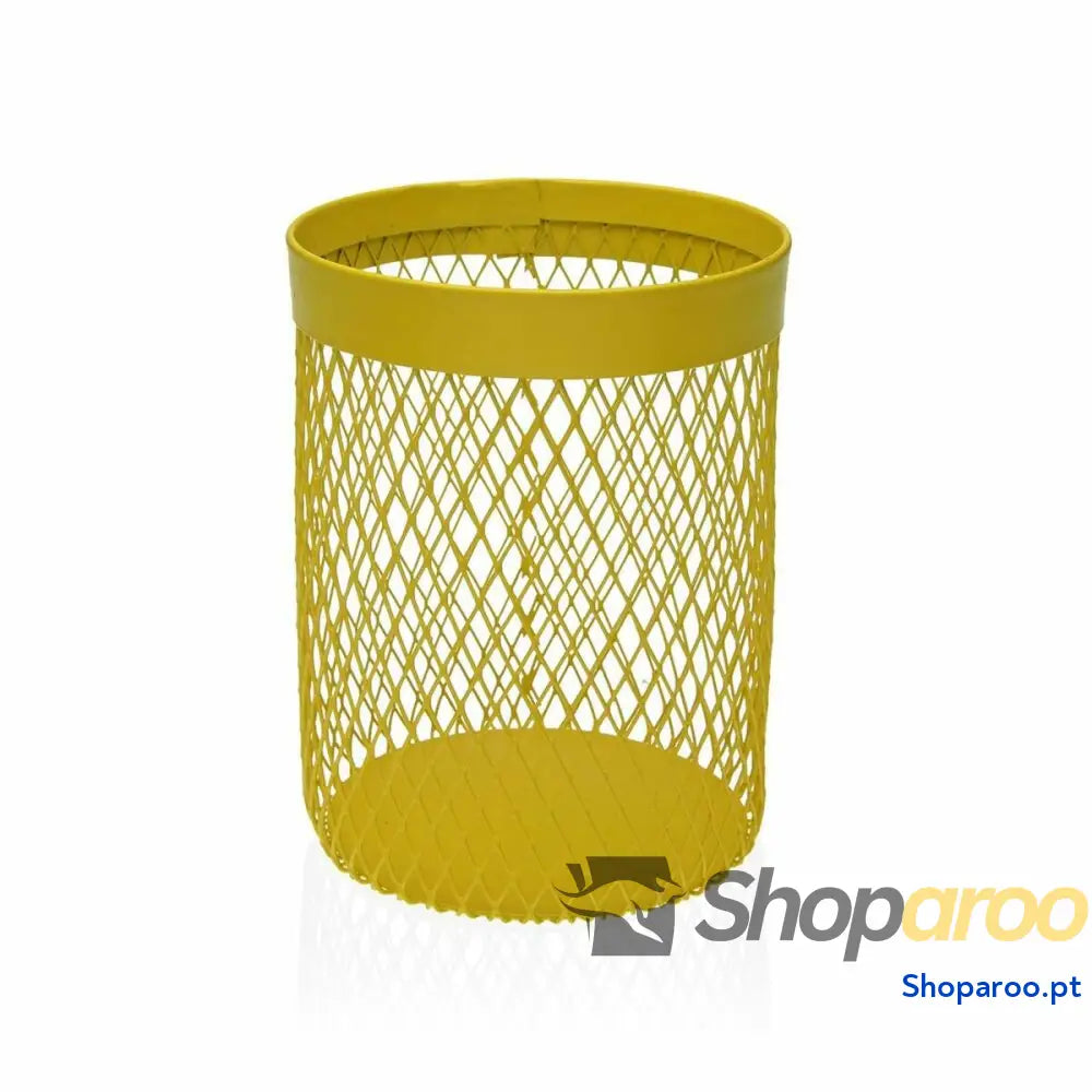 Recipiente para Utensílios de Cozinha Versa Metal Aço 11,5 x 15,5 x 11,5 cm Amarelo