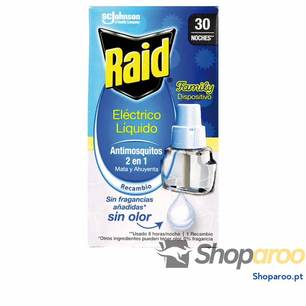 Refil antimosquito Raid Family Antimosquitos 30 Noite