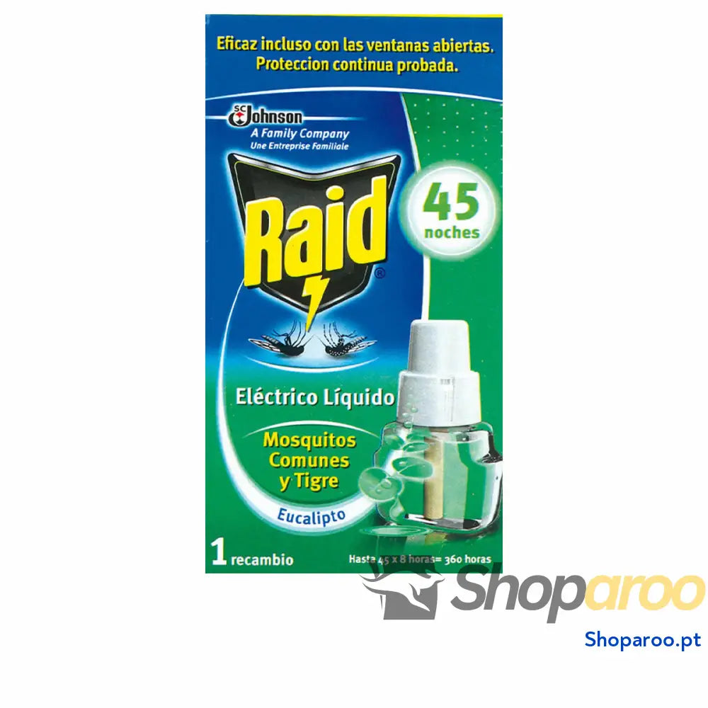 Refil antimosquito Raid Proteccion Antimosquitos Eucalipto 45 Noite