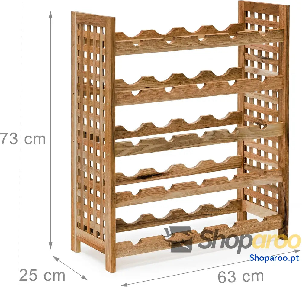 Garrafeira de nogueira para 25 garrafas hxbxt: 73 x 63 cm garrafa madeira empilhável (madeira envernizada com 5