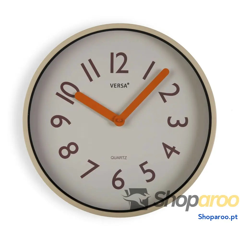 Relógio de Parede Versa Creme Plástico Quartzo 4 x 30 cm