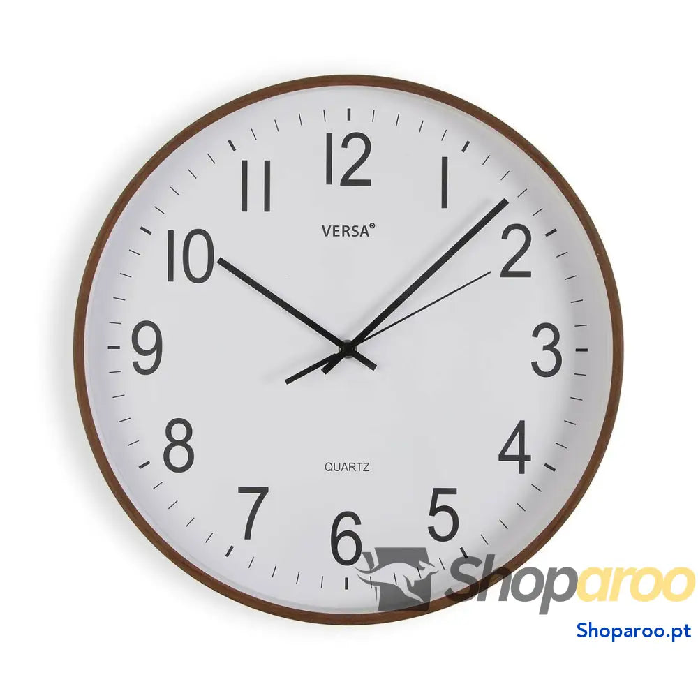 Relógio de Parede Versa Plástico Quartzo Madeira MDF 5,5 x 40 cm