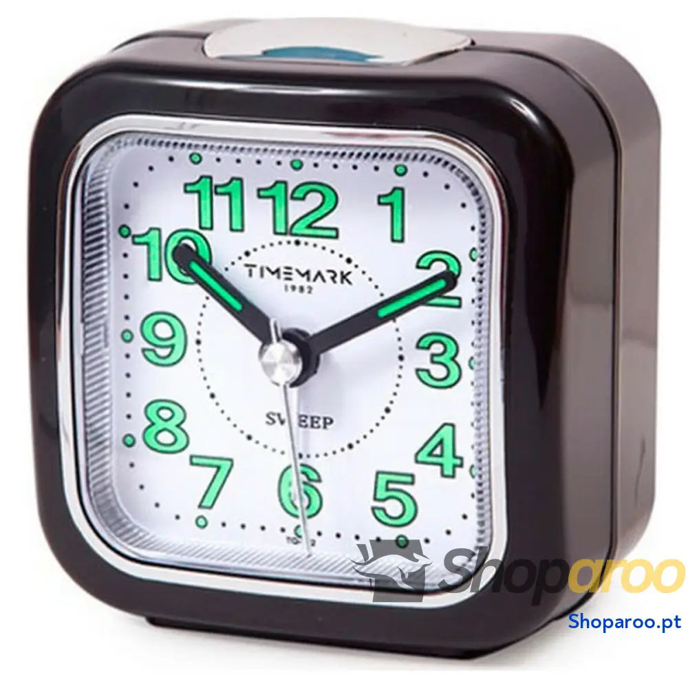 Relógio despertador analógico Timemark Preto Silencioso com som Modo noturno (7.5 x 8 4.5 cm)