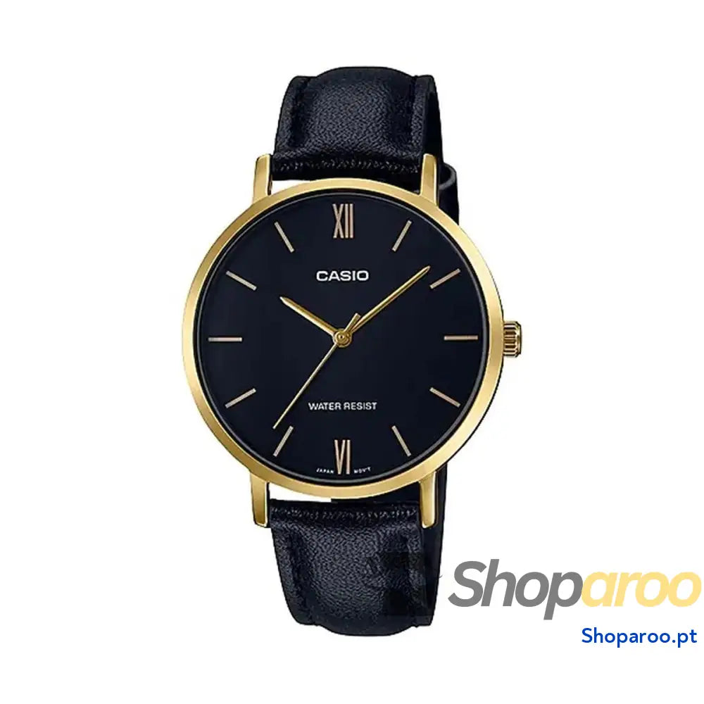 Relógio feminino Casio 3H LEATHER - GOLD, BLACK (Ø 34 mm) (Ø 40 mm)
