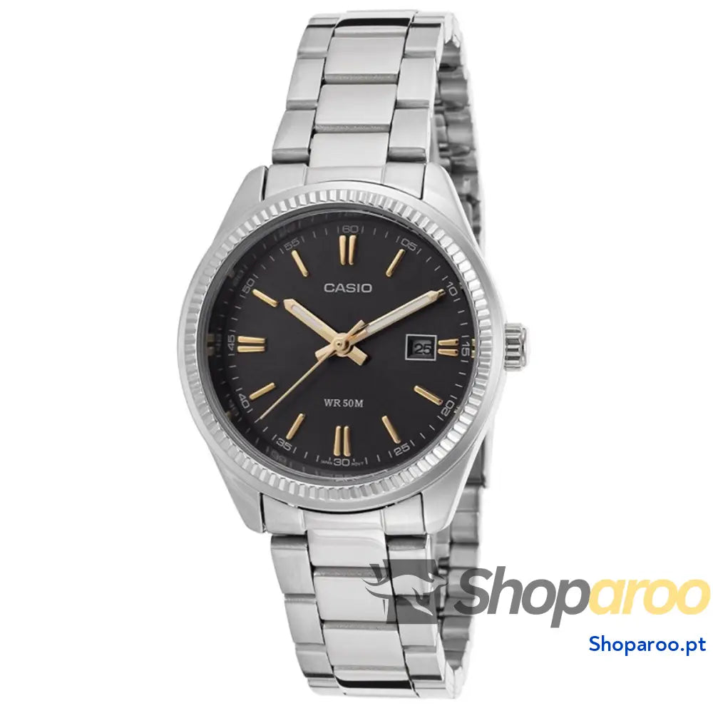Relógio feminino Casio DATE - BLACK, GOLD INDEXES (Ø 30 mm)
