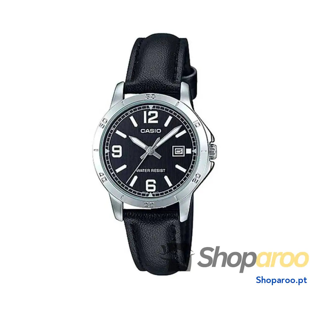 Relógio feminino Casio LADY DATE, LEATHER - BLACK (Ø 35 mm)